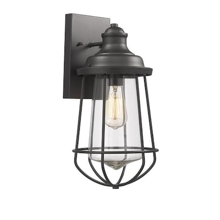 Chloe Lighting Chloe Lighting CH2D081BK16-OD1 Lucas Industrial-Style 1 Light Textured Black Outdoor & Indoor Wall Sconce - 16 in. CH2D081BK16-OD1